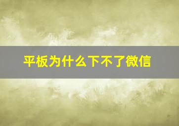 平板为什么下不了微信