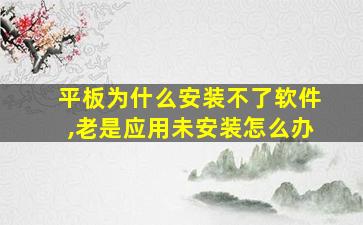 平板为什么安装不了软件,老是应用未安装怎么办