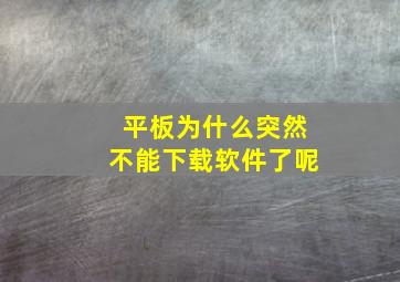 平板为什么突然不能下载软件了呢