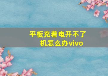 平板充着电开不了机怎么办vivo