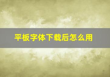 平板字体下载后怎么用