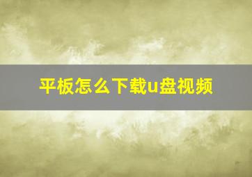 平板怎么下载u盘视频