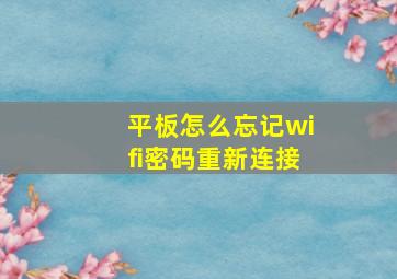 平板怎么忘记wifi密码重新连接