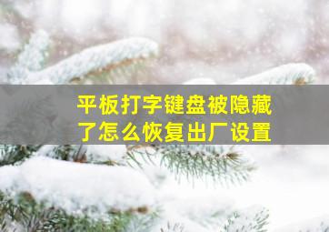 平板打字键盘被隐藏了怎么恢复出厂设置