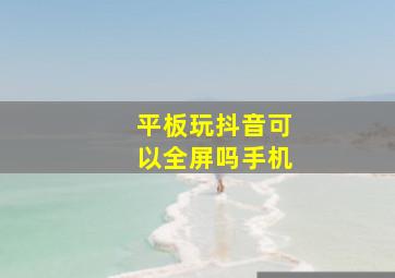 平板玩抖音可以全屏吗手机