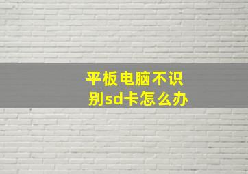 平板电脑不识别sd卡怎么办