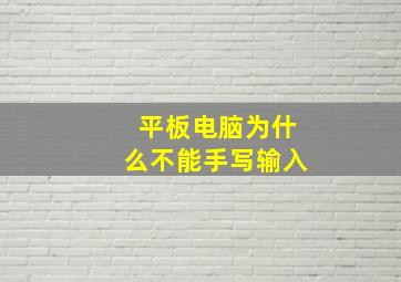 平板电脑为什么不能手写输入