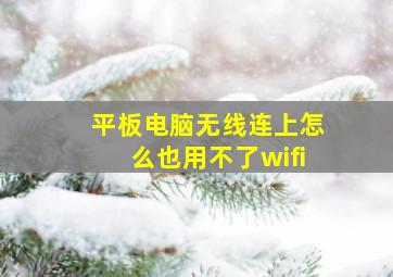 平板电脑无线连上怎么也用不了wifi