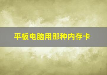 平板电脑用那种内存卡