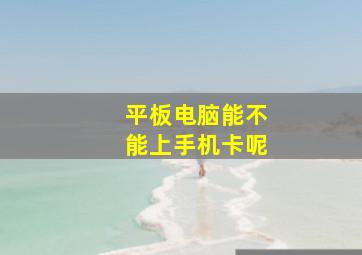 平板电脑能不能上手机卡呢