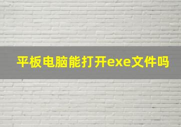 平板电脑能打开exe文件吗