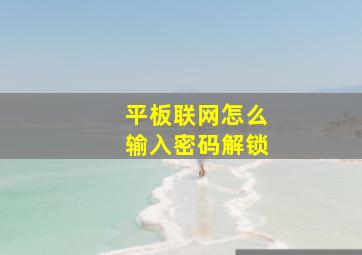 平板联网怎么输入密码解锁