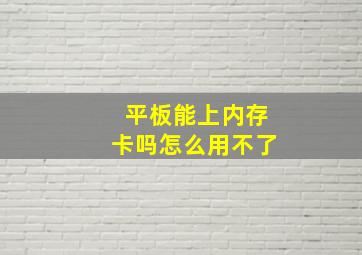 平板能上内存卡吗怎么用不了