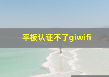 平板认证不了giwifi