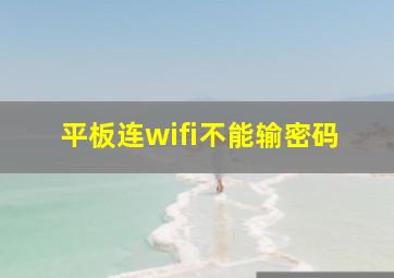 平板连wifi不能输密码