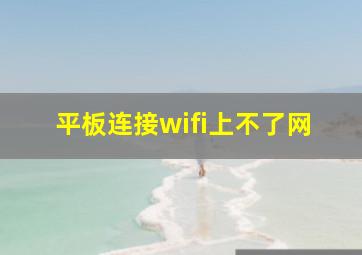 平板连接wifi上不了网