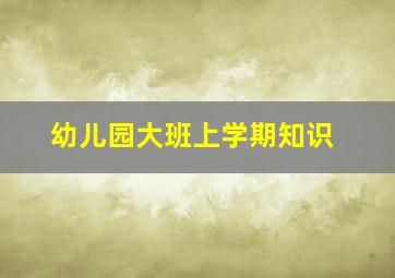 幼儿园大班上学期知识