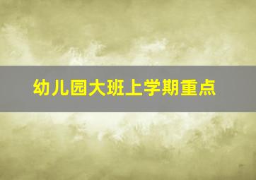 幼儿园大班上学期重点