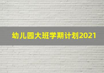 幼儿园大班学期计划2021