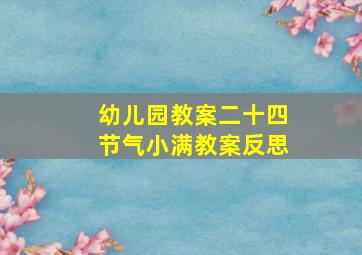 幼儿园教案二十四节气小满教案反思