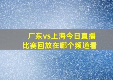 广东vs上海今日直播比赛回放在哪个频道看