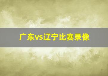 广东vs辽宁比赛录像