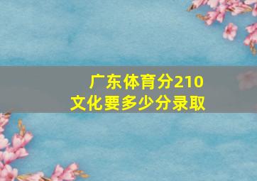 广东体育分210文化要多少分录取