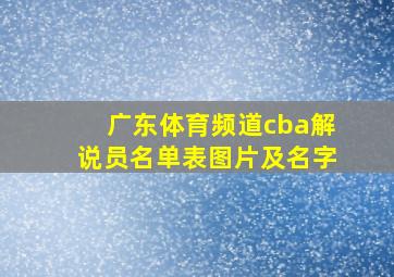 广东体育频道cba解说员名单表图片及名字