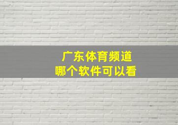 广东体育频道哪个软件可以看