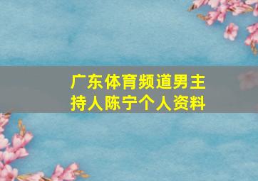 广东体育频道男主持人陈宁个人资料