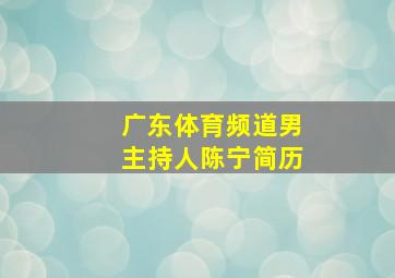 广东体育频道男主持人陈宁简历