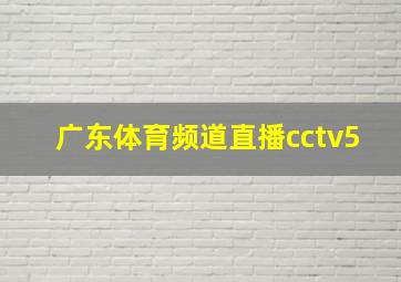 广东体育频道直播cctv5