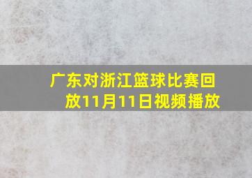 广东对浙江篮球比赛回放11月11日视频播放