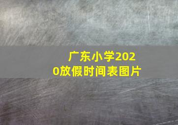 广东小学2020放假时间表图片