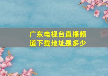 广东电视台直播频道下载地址是多少