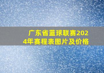 广东省蓝球联赛2024年赛程表图片及价格