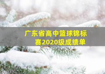 广东省高中篮球锦标赛2020级成绩单