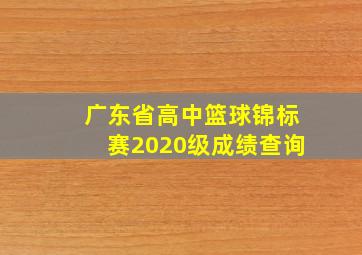 广东省高中篮球锦标赛2020级成绩查询