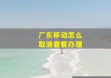 广东移动怎么取消套餐办理