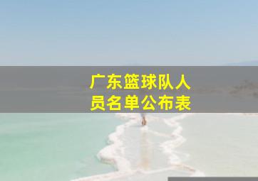 广东篮球队人员名单公布表