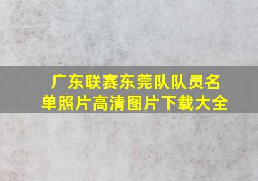 广东联赛东莞队队员名单照片高清图片下载大全