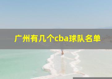 广州有几个cba球队名单