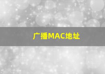 广播MAC地址