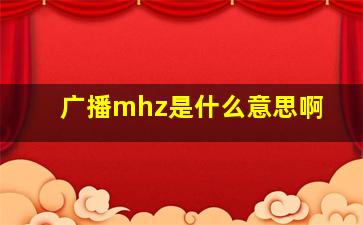 广播mhz是什么意思啊