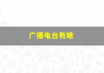 广播电台有啥