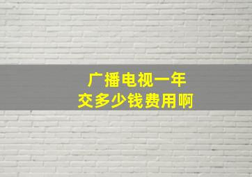 广播电视一年交多少钱费用啊