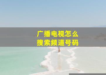 广播电视怎么搜索频道号码