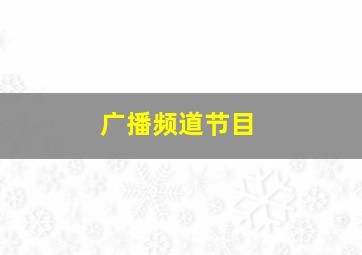 广播频道节目