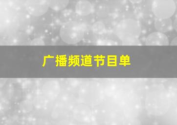 广播频道节目单