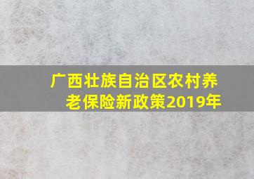 广西壮族自治区农村养老保险新政策2019年